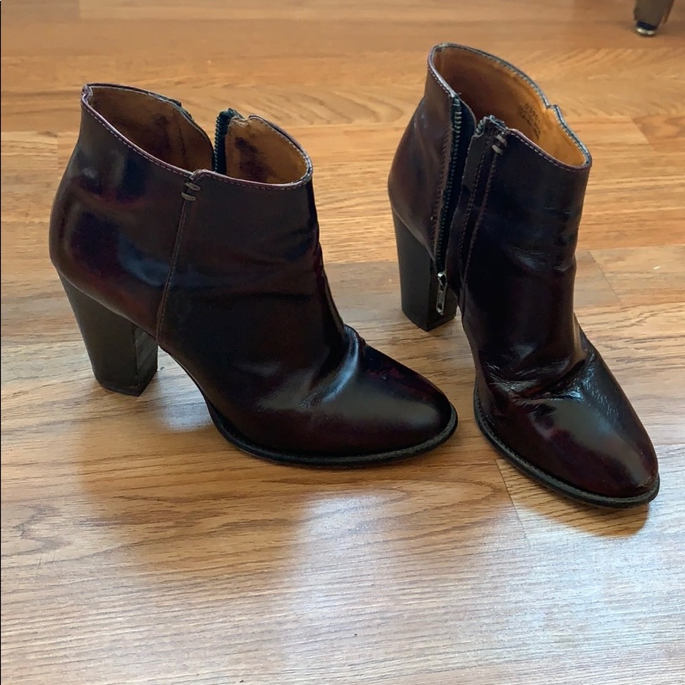 Madewell Hadley Cordovan Wine Ankle Boots - Sz 8